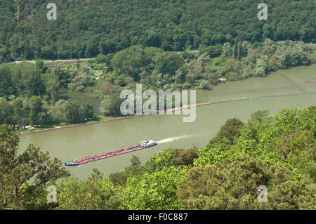 Assmannshausen, Burg Rheinstein, Blick, Rhein ; ; Banque D'Images