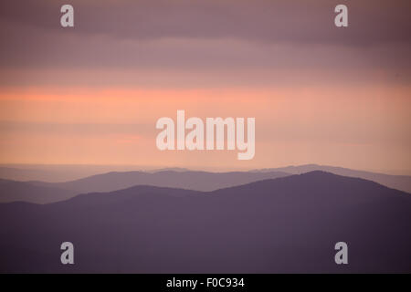 Appalaches avec golden sunset Banque D'Images