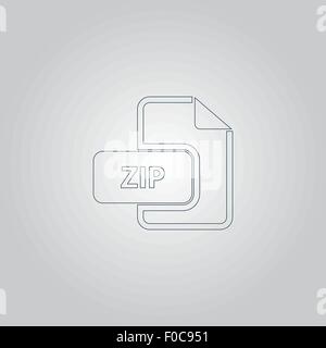 Icône de l'extension de fichier archive ZIP vecteur. Illustration de Vecteur