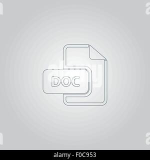 Extension de fichier DOC vector icône. Illustration de Vecteur
