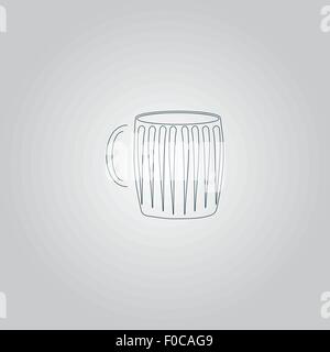 Vector illustration of empty beer mug. Illustration de Vecteur
