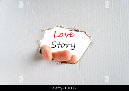 Love Story text concept isolé sur fond blanc Banque D'Images