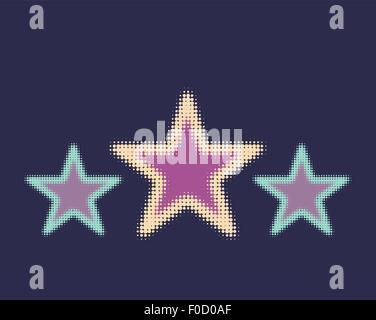 Trois étoiles avec effet de demi-teinte Illustration de Vecteur