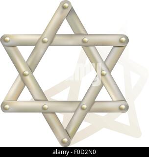 Étoile de David métallique comme symbole du judaïsme Illustration de Vecteur