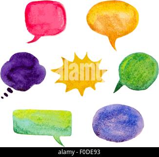 Ensemble d'aquarelles colorées bulles. vector illustration Illustration de Vecteur