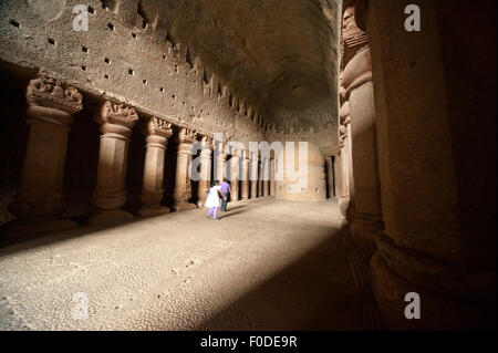 La grotte Kanheri No 3, a été tourné en parc national de Sanjay Gandhi, Mumbai, Inde Banque D'Images