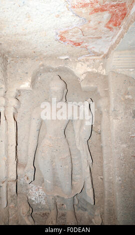 La grotte Kanheri n° 37, a été tourné en parc national de Sanjay Gandhi, Mumbai, Inde Banque D'Images