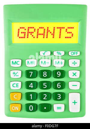 Calculatrice avec affichage sur les subventions Banque D'Images