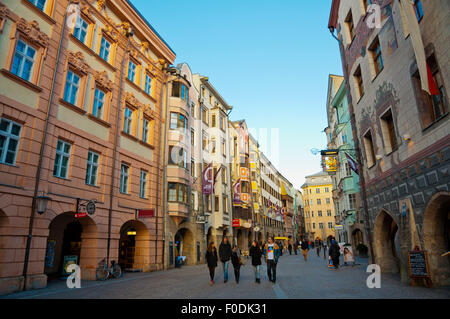 Herzog-Friedrich-Strasse, l'Altstadt, la vieille ville, Innsbruck, Tyrol, Autriche Banque D'Images