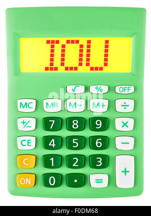 Calculatrice avec affichage sur IOU isolated Banque D'Images