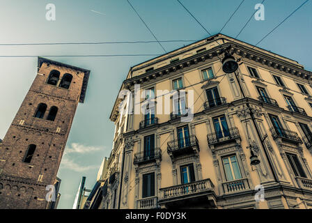 L''hôtel La Madonnina, Via Giuseppe Mazzini, Milan, Italie Banque D'Images