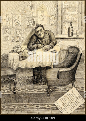 Le titre fait probablement référence à une lettre ou une photographie personnelle, reflétant une communication intime et sincère. Il peut capturer un moment de l'histoire, comme une lettre personnelle ou une photographie envoyée à un père. Banque D'Images