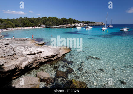 Cala en Turqueta, côte sud-ouest, près de Ciutadella, Minorque, Iles Baléares, Espagne, Europe Banque D'Images