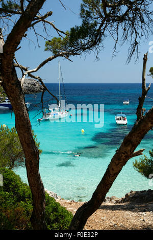 Cala en Turqueta, côte sud-ouest, près de Ciutadella, Minorque, Iles Baléares, Espagne, Europe Banque D'Images