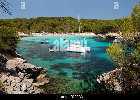 Cala en Turqueta, côte sud-ouest, près de Ciutadella, Minorque, Iles Baléares, Espagne, Europe Banque D'Images