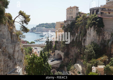 Vue de la gare de Monaco-Monte-Carlo, Principauté de Monaco. Banque D'Images
