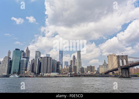 Pont de Brooklyn et de l'île de Manhattan à New York Banque D'Images