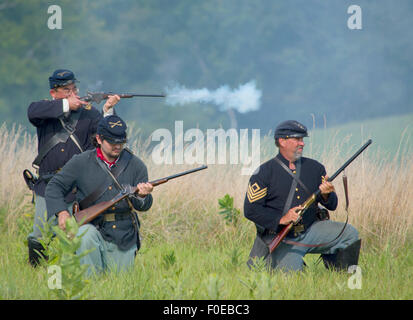 Armée de l'Union de reconstitution Gettysburg fusils de tir Banque D'Images