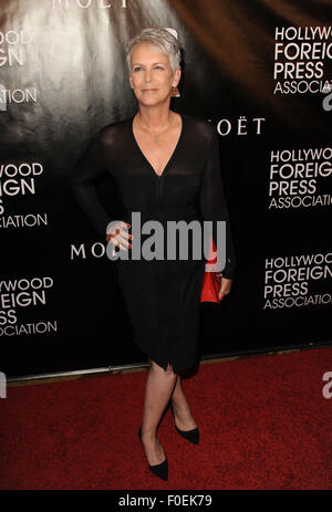 Los Angeles, Californie, USA. Août 13, 2015. Jamie Lee Curtis assistant à la Hollywood Foreign Press Association Banquet annuel des subventions tenue à l'hôtel Beverly Wilshire à Beverly Hills, Californie le 13 août 2015. 2015 : Crédit D. Long/Globe Photos/ZUMA/Alamy Fil Live News Banque D'Images