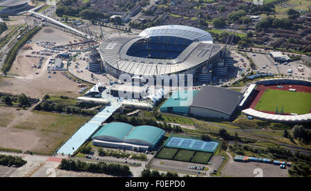 Vue aérienne de la ville de Manchester, UK Etihad Football Stadium Banque D'Images