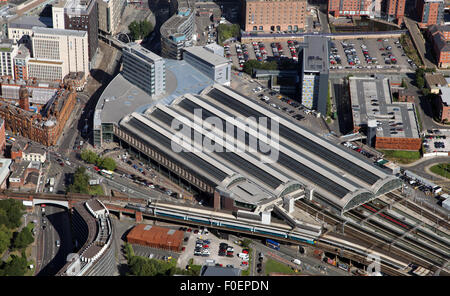 Vue aérienne de la gare Piccadilly de Manchester, Royaume-Uni Banque D'Images