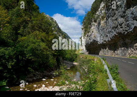 Route des gorges à parc national Picos de Europa,le nord de l'Espagne,Asturies Banque D'Images