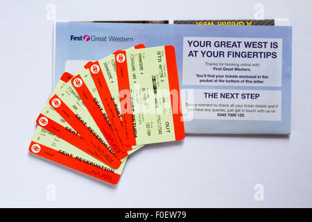 Billets de train pour un voyage en train entre Branksome, Dorset, Royaume-Uni et Fishguard Harbour, Fishguard, Pembrokeshire, pays de Galles Banque D'Images