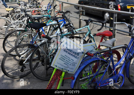 L'initiative de la police de Manchester à réduire le vol de vélos. Banque D'Images