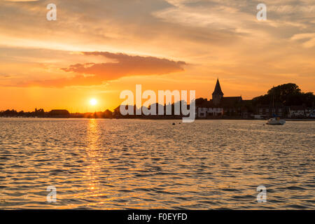 Bosham Church Sunset Banque D'Images