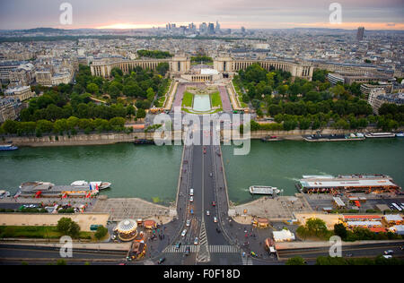 Vue de la Tour Eiffel à Paris Banque D'Images