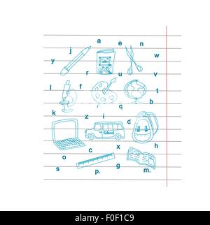 Retour à l'école - pen sketch background Illustration de Vecteur