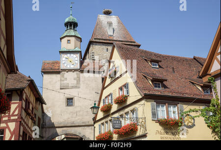 Röder Arch / Markus Tower, Rothenburg ob der Tauber, Franconia, Bavaria, Germany Banque D'Images