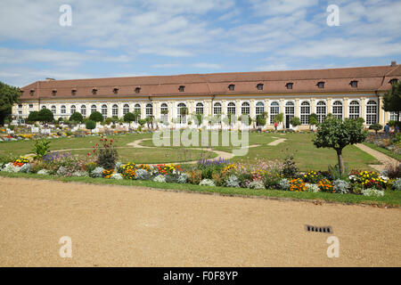 L'Orangerie et le jardin de la cour, Ansbach, en Bavière, Allemagne Banque D'Images