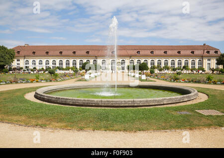 L'Orangerie et le jardin de la cour, Ansbach, en Bavière, Allemagne Banque D'Images