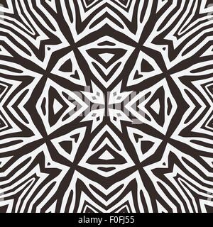 Kaléidoscope abstrait vecteur seamless background basé sur zebra stripes. Modèle naturel magnifique. Illustration de Vecteur