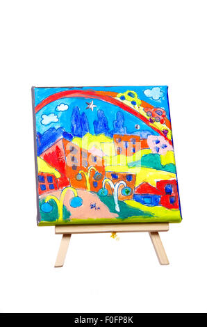 image peinte par des enfants isolés sur fond blanc Banque D'Images