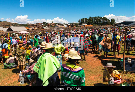 Marché local traditionnel malgache Madagascar highlands Banque D'Images