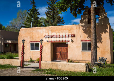 La première église baptiste indiennes à Taos, Nouveau Mexique, USA. Banque D'Images