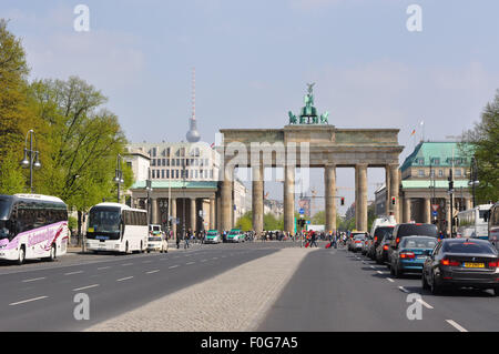 Porte de Brandebourg, Berlin, Allemagne, célèbre attraction touristique et de référence, Ville de Berlin Banque D'Images