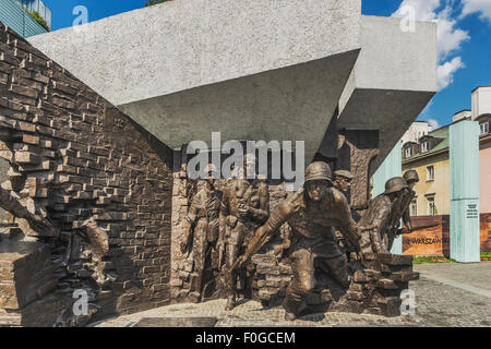 Le Monument du soulèvement de Varsovie sur la place Krasinski, dévoilé le 01. Août 1989, Varsovie, Mazovie, Pologne, Europe Banque D'Images