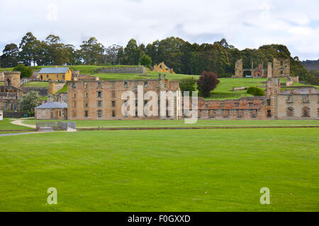 Ancien bâtiment historique de Port Arthur pour les prisonniers en Tasmanie, Australie Banque D'Images