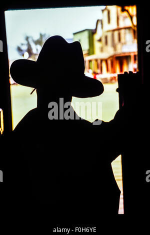 Cowboys à la Texas Hollywood/Fort Bravo western-appelée parc à thème. Almeria. Espagne Banque D'Images