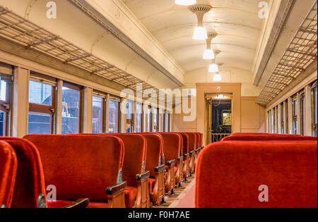 L'intérieur d'une cabine de train Pullman des années 30 Banque D'Images