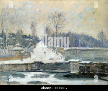 Alfred Sisley - l'Abreuvoir à Marly le Roi Banque D'Images