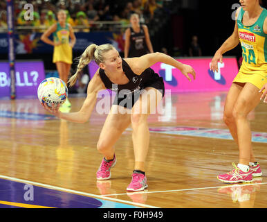 Sydney, Australie. Août 16, 2015. Kayla Cullen prend la note finale de la Coupe du Monde de netball, Fougères d'argent comparativement à l'Australie, tous les téléphones Arena, Sydney, Australie. Dimanche 16 août 2015. © Plus Sport Action/Alamy Live News Banque D'Images