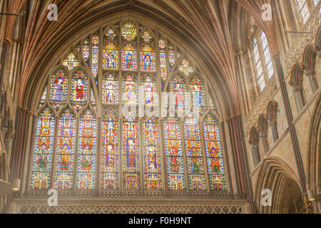 Cathédrale d'Exeter, fenêtre nord Banque D'Images