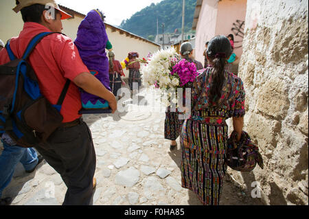 Funérailles, San Jorge La Laguna, Solola, Guatemala. Banque D'Images