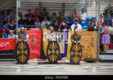 Les jeux de gladiateurs Guildhall London Amphitheatre Banque D'Images