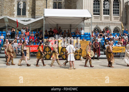 Les jeux de gladiateurs Guildhall London Amphitheatre Banque D'Images