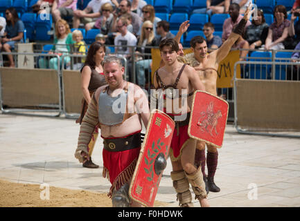 Les jeux de gladiateurs Guildhall London Amphitheatre Banque D'Images